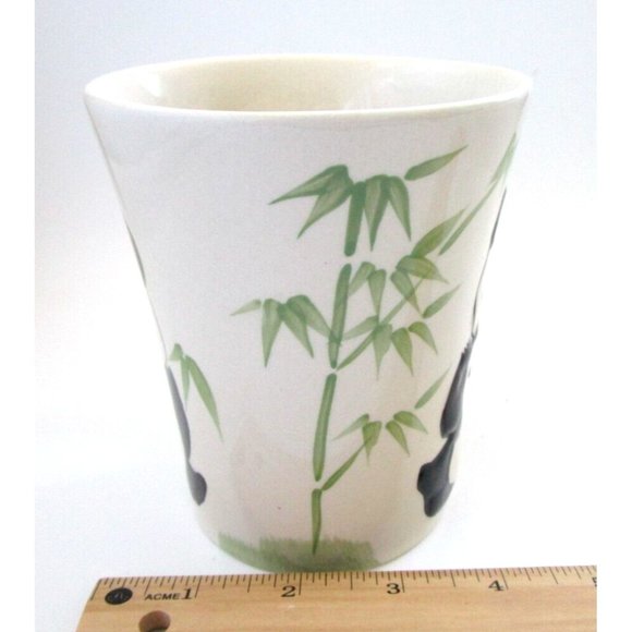 Pier 1 Imports Coffee Mug/Cup - 3D Panda Cub -Bamboo Handle Hand Painted Retired - Picture 11 of 12